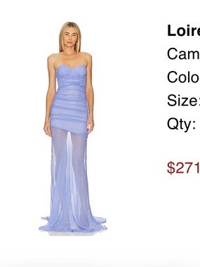 Camila Coelho Strapless Sheer Lavender Gown